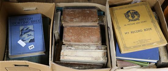 A quantity of books including leather bounds and others including British Sporting Birds